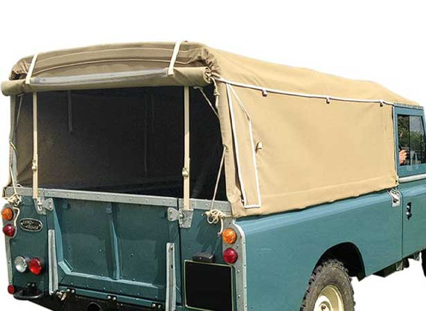 Capote Land Rover Defender 109 simple cabine cabriolet en toile coton