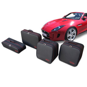 Bagagem sob medida Jaguar F-Type (2017-2020) - costura vermelha