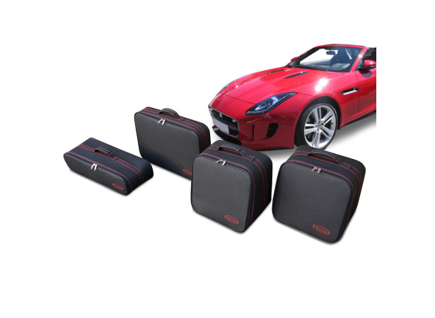 Bagagerie sur-mesure Jaguar F-Type (2017-2020) - coutures rouge