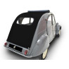 Capote longue Citroen 2CV décapotable en vinyle gris anthracite avec fermeture extérieure