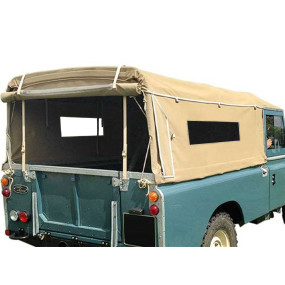 Capote Defender 109 simple cabine cabriolet Land Rover en toile coton avec vitres latérales