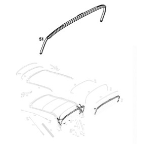 Roll bar for Mercedes convertible top type W111