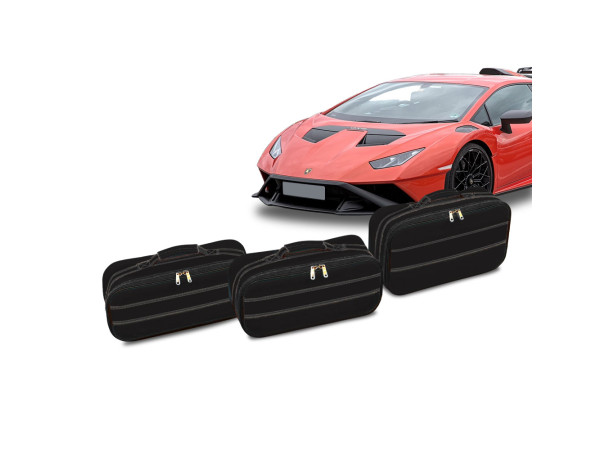 Bagagli (valigie) su misura per Lamborghini Huracan STO - set di 3 valigie in pelle