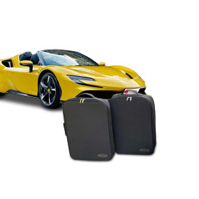 Bagagerie sur-mesure Ferrari SF90 Spider - ensemble de 2 valises en cuir pour sièges arrière