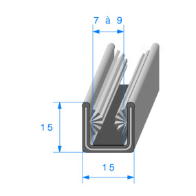 Corrediça de janela reforçada com feltro de 15MM