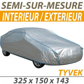 Semi-maßgeschneiderte Autoschutzhülle (Autoabdeckung) für den Innen- und Außenbereich aus Tyvek® (S5) - Autoabdeckung: Cabrio-Sc