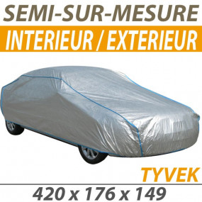 Semi-made-to-measure indoor outdoor car cover in Tyvek® (M) - Car cover: Convertible cover