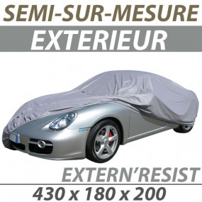 Semi-made-to-measure outdoor car cover in ExternResist (CF10) PVC