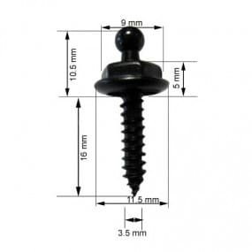 Black Tenax button 4x16mm sheet metal screws