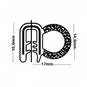Vedante (selo) da porta reforçada - 17 x 16,6 mm