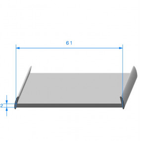 Afwerkvoeg in U-vorm - 12 x 12 mm