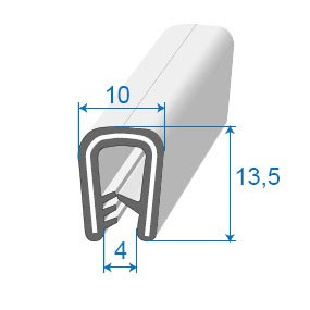 Metal frame seal with reinforced pvc clamp - 10 x 13.5 mm