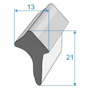 Guarnizione gomma impermeabile porte - 13 x 21 mm