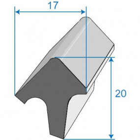 Guarnizione in gomma impermeabile nera per porte - 17 x 20 mm