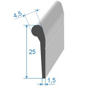 Deurrubber - 4,5 x 25 mm