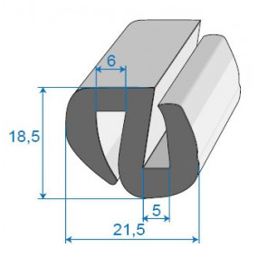 Glas- und Windschutzscheibendichtung - 21,5 x 18,5 mm