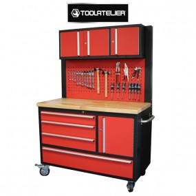 Rolling combination tool trolley workbench panel fixed shelf - ToolAtelier