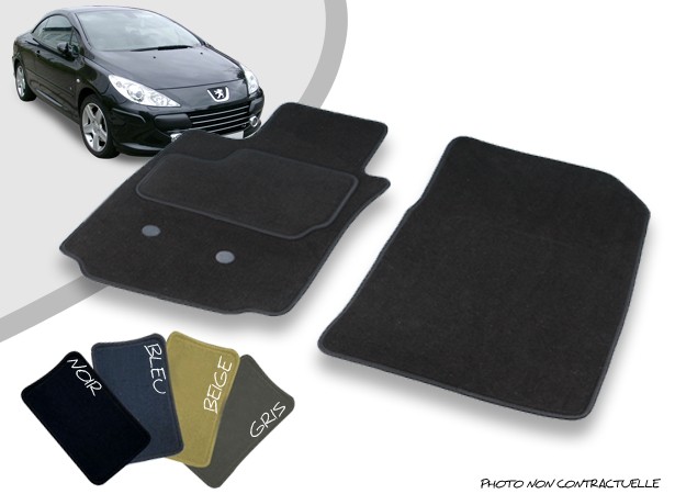 esthetisch Samuel Gasvormig Custom car front mats Peugeot 307 CC overlocked needle punched carpet