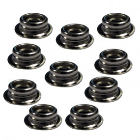Durable male snap fasteners in nickel-plated brass to screw or rivet