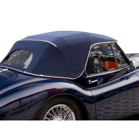 Capota macia Jaguar XK 140 D.H.C descapotável em vinil - janela traseira com zíper